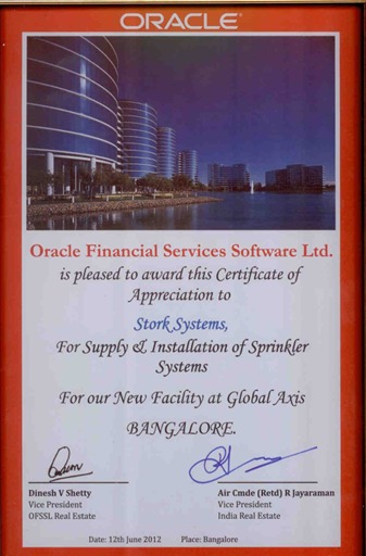 Oracle Corporation Certificate
